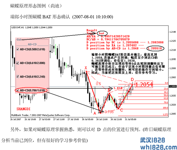 新版蝴蝶形态高级版提前预测D点位置，外汇原油白银黄金MT4指标系统。