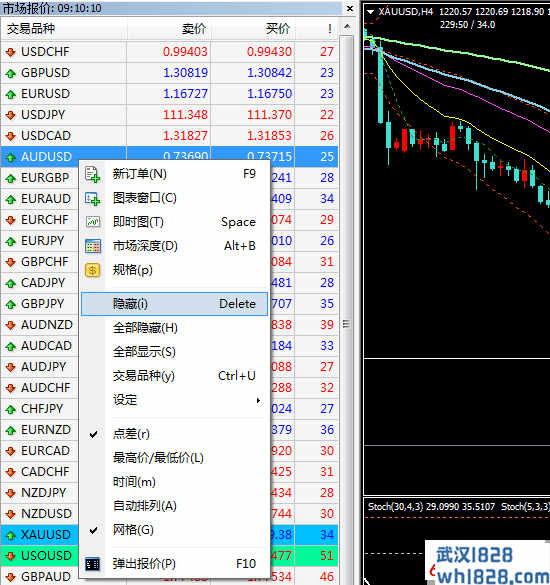 MT4设置自己想要的交易品种其他的都隐藏